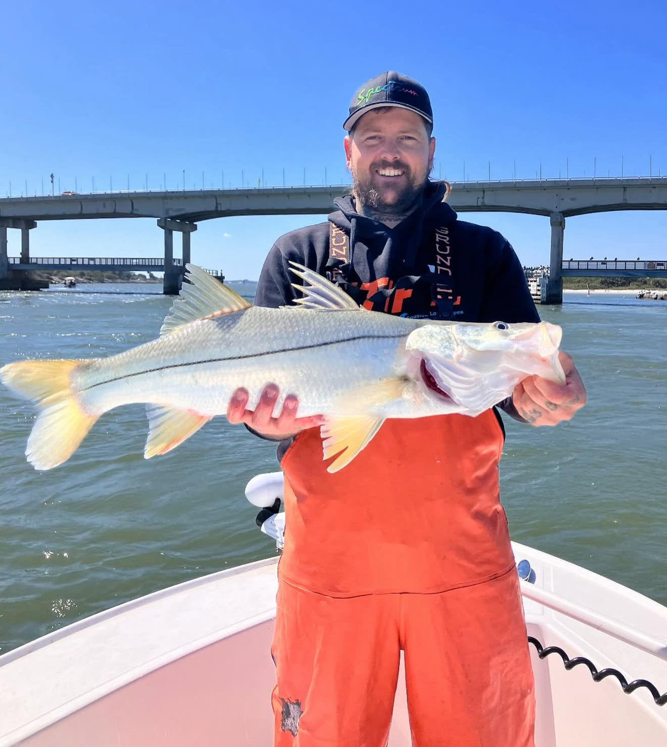 Cursive Spectrum Black SnapBack Hat