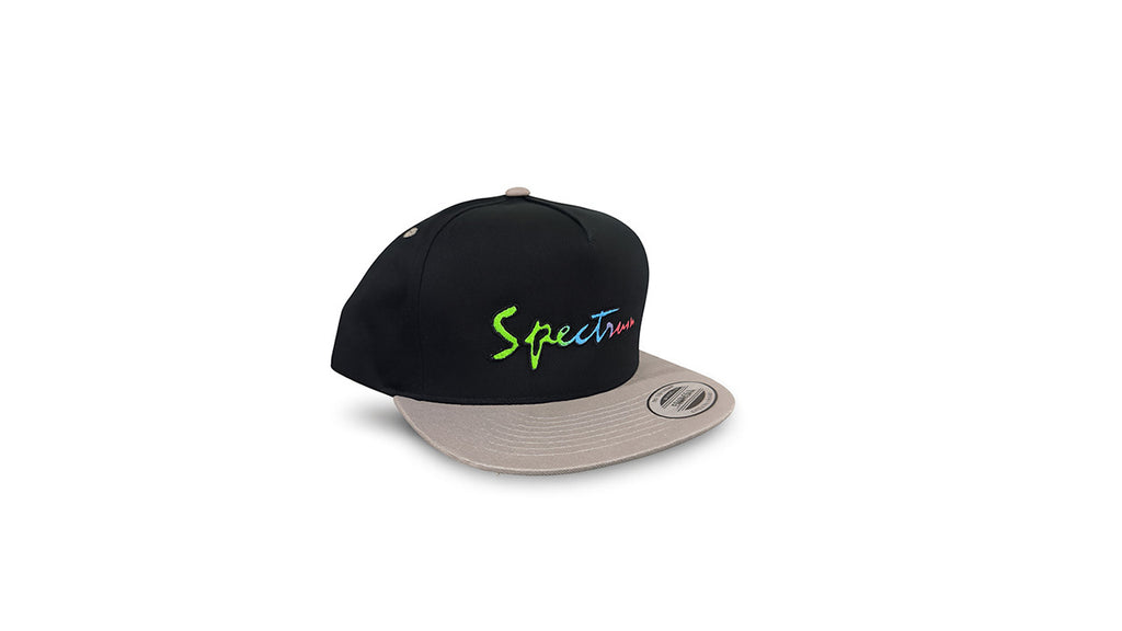 Cursive Spectrum Black SnapBack Hat