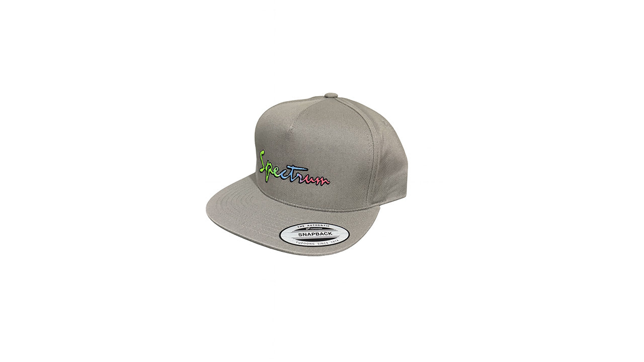 Cursive Spectrum Gray SnapBack Hat