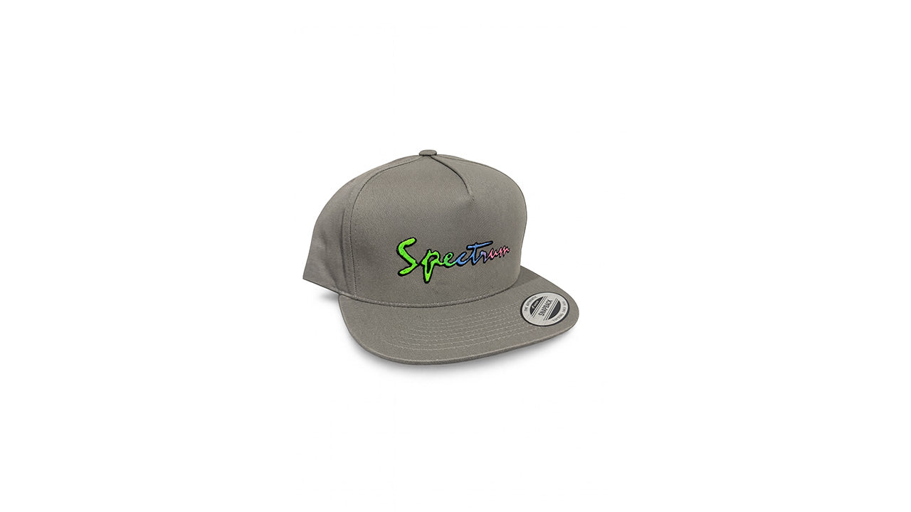 Cursive Spectrum Gray SnapBack Hat